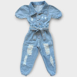 Jardineira Jeans Roupa Infantil Mini Diva Blogueirinha