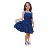 Jardineira Macacão Curto Jeans Infantil Menina Tam 1 A 8 Ano