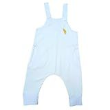 Jardineira Macacão Jeans Longo Roupa Bebê Infantil Maternidade -BR- Alfa- G- BRANCO-