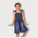 Jardineira Macacão Pantacourt Infantil Jeans Princesa Verão