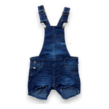 Jardineira Macacao Short Jeans