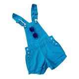 Jardineira Macaquinho Infantil Jeans Rosa Modinha Fashion