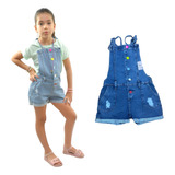 Jardineira Macaquinho Jeans Infantil