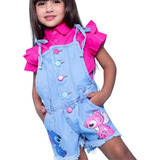 Jardineira Macaquinho Short Infantil