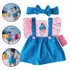 Jardineira Romper Bebe Menina Galinha Pintadinha Body