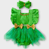 Jardineira Romper Body Bebe Fantasia Tinker Bell Sininho