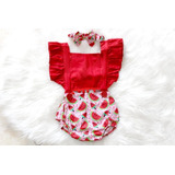 Jardineira Romper Com Faixa Infantil Body Conjunto Bebê