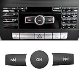 Jaronx Compatível Com Adesivos De Capa De Botão De Rádio Mercedes Benz X204 W204 Adesivo De Botão De Volume Capa De Botão De Rádio ON Para B Class W246 C Class W204 E Class W212 G Class ML W166