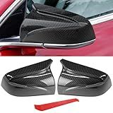 Jaronx Compatível Com Capa De Espelho Lateral Tesla Model 3 2017 2024 Horns M Style Capa De Espelho Retrovisor Com Padrão De Fibra De Carbono Tampas De Encaixe Do Lado Esquerdo E Do Lado Direito