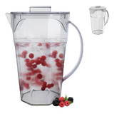 Jarra Água Suco Acrílico Transparente Cristal Grande C Tampa