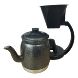 Jarra Aluminio 1400 Ml Suporte De Coador De Café Cor Cinza escuro