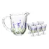 Jarra Com 6 Taças Lyor Lavanda Hand Painting De Cristal 1 3l