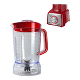 Jarra De Liquidificador Mondial L1000 Tampa Vermelha Cristal