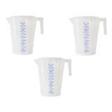 Jarra Graduada 5 Litros Polipropileno Transparente Kit 3 Pçs