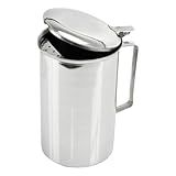 Jarra Inox Para Água Suco 2L Com Tampa E Aparador De Gelo Espuma Ideal P Caldo De Cana Festa Jantar Buffet Cozinha Restaurante
