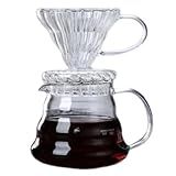 Jarro Com Suporte Coador De Café Em Vidro 350Ml Filtro De Café Luxo Premium