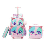 Jasminestar Mochila De Carrinho Escolar Infantil Menina Reforçada Cor Rosa Unicornio
