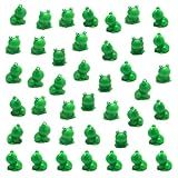 Jauisus 50 Peças Mini Sapos Decoração De Jardim Mini Sapo De Resina- Estatuetas De Sapo Verde Minúsculo- Sapos De Plástico Em Miniatura Animais Decoração De Casa De Fadas Decoração De Jardim De