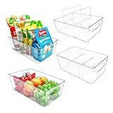 JAWEAVER Organizador De Geladeira Com 4 Unidades Organizadores De Geladeira E Armazenamento Com Divisórias Removíveis Caixas Organizadoras De Freezer Caixas De Armazenamento De Plástico T