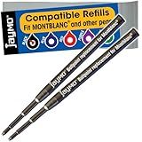 Jaymo Substituição Para Montblanc 128211 Mede 98 Mm De Comprimento Refil De Caneta Esferográfica 2 Pretos