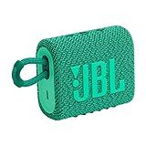 Jbl Go 3 Eco - Mini Alto-falante Bluetooth Portátil, Grande áudio E Graves Fortes, Ip67 à Prova D'água E Poeira, 5 Horas De Reprodução, Feito Em Parte Com Materiais Reciclados (verde Eco)
