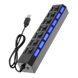 Jccabos Jc0026599 Hub Usb 2 0 Com 7 Portas Led Indicador E Botão Individual Cor Preto