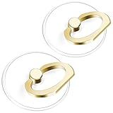 JCHIEN Suporte De Anel De Telefone Suporte De Dedo Universal Transparente Kickstand Suporte De Anel De Telefone Celular Compatível Com Smartphones Iphone Samsung 2 Pacote Ouro