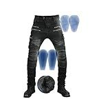 Jeans De Moto De Inverno Calças De Moto De Lã Vem Com Armadura CE Removível Equipamento De Corrida  Color   Black Upgrade  Size   XL 