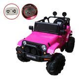Jeep Elétrico Rosa Carro Carrinho P Menina A Bateria 12v