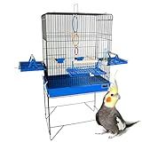 JEL PLAST VIVEIRO CONFORT TRIPLEX BLACK AZUL - Calopsita - Desmontável - Viveiro Para Aves - 55cm X 38cm X 101cm - Preto Com Azul
