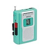 Jensen CR 100 Retro Portátil AM FM Rádio Personal Cassette Player Compacto Design Leve Estéreo AM FM Radio Cassette Player Gravador E Alto Falante Embutido Teal Limited Edition 