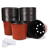 JERIA Pacote Com 100 Potes De Plástico Para Berçário De 15 Cm Vêm Com 100 Etiquetas Recipiente Para Plantas De Flores E Vasos De Sementes