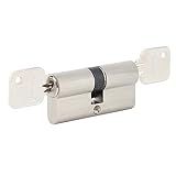 Jeriup 65 Mm 27 5 10 27 5 Cilindro De Trava De Perfil Europeu Com Chave Lateral Com 3 Chaves Yale Cilindro De Bloqueio De Cobre Aberto Em Ambos Os Lados Cilindro De Fechadura De Porta De Madeira