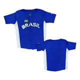 Jersey Brasil Baseball Oficial Cbbs Azul