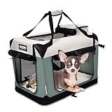 JESPET Caixas De Transporte Macias Para Cães E Gatos Canil Para Animais De Estimação Transportadora De Viagem Dobrável Com 3 Portas E Laterais Macias Com Alças E Tapete De Lã Para Cães Gatos Coe