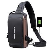Jethrora Crossbody Sling Mochila Anti Roubo Ombro Peito Saco Casual Caminhadas Daypack à Prova Dwaterproof água Com Porta De Carregamento Usb Para Homens