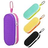 Jetmast Capa De óculos De Natação Para óculos De Natação óculos De Sol Estojo De óculos Com Zíper Para Homens Mulheres E Crianças Material De Silicone Capa Macia Roxo E Rosa