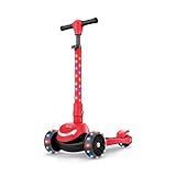 Jetson Scooters Mini Scooter Jupiter Com 3 Rodas Vermelho Scooter Dobrável Portátil Infantil Com Três Rodas Design Leve E Dobrável Com LEDs De Alta Visibilidade RGB Iluminados Na Haste E Rodas