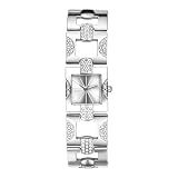 JewelryWe Relógio Quadrado De Luxo Feminino- Elegantes Marcadores Pequenos Em Forma De Barra- Relógios Analógicos De Quartzo- Relógio De Pulso Com Strass Completo- Pulseira Dourada Com Mostrador