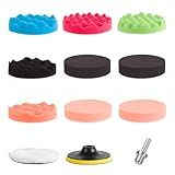 JEX Kit Polimento Automotivo Com Boinas De Espuma Lisa Boinas De Espuma Ondulada E Boina De Lã 11 Peças CORTE REFINO E LUSTRO BEP 002 5 Polegadas 