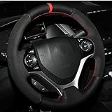JEZOE Capa De Volante De Carro Personalizada Costurada à Mão De Couro Para Honda Civic Civic 9 2012 2013 2014 2015 Acessórios Interiores Do Carro