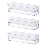 Jg 3 Organizadores Transparente Multiuso Gaveta 22x7x5 935