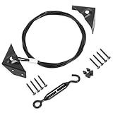 JIAHOO Kit De Portão Anti Queda Para Cerca De Madeira Kit De Cabo Tensor De Portão Kit De Cabo De Suporte De Porta Anti Queda Kit De Reparo De Porta De Cerca De Aço Para Porta De Madeira Kit De
