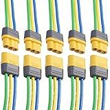 JIECHUN Conector Amass 5 Pares 18AWG MR30 Pigtails MR30 Com Fio De Silicone De 150 Mm Plugue MR30 Conector Macho E Fêmea Para Bateria RC Lipo FPV Racing Drone