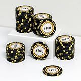 JIESITE Fichas De Pôquer De Argila De 14 Gramas Monte Carlo Fichas De Pôquer De Grau De Cassino Fichas Numeradas Para Texas Hold Em Blackjack Poker Games Pacote Com 50 Peças F 100 