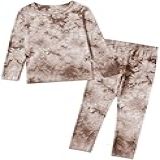 Jimonda Pijama Infantil De Rayon Macio Para Bebês Crianças Manga Comprida Conjunto Casual De 2 Peças Blusa E Calça Tie Dye 18 A 12 Anos Coffee Tie Dye 18 24 Meses
