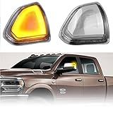 Jinfili Lente Transparente LED Ram Espelho Lateral Luz De Seta Retrovisor Retrovisor Lâmpadas De Reboque Caminhão Para Dodge Ram 1500 2010 2021 Dodge Ram 1500 2010 2018 Dodge Ram 2500 3500 683028AA 68302829AA