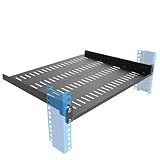 JINGCHENGMEI Prateleira De Rack De Servidor Ventilada De 1 U Bandeja De Montagem Em Rack Universal Ajustável De 35 5 A 43 Cm De Profundidade Para Equipamentos De Rede De 48 Cm Preta 2 1U14 Pol 