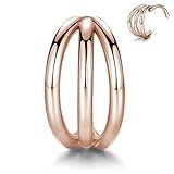 JINSAWW Anéis De Segmento De Argola Aberta Dupla De Septo De 16 G Em Aço Cirúrgico Helix Concha Cartilagem Septo Nasal Sem Costura Articulado Piercing De Orelha