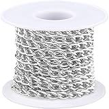 Jishi Rolo De Corrente De Freio De Alumínio De 4 8 M Elos De Corrente Torcidos Grossos Carretel De Corrente De Elos De Metal Banhado A Prata Para Fabricação De Joias Colar Pulseira De Artesanato Faça Você Mesmo Fabricação De Joias Suprimentos